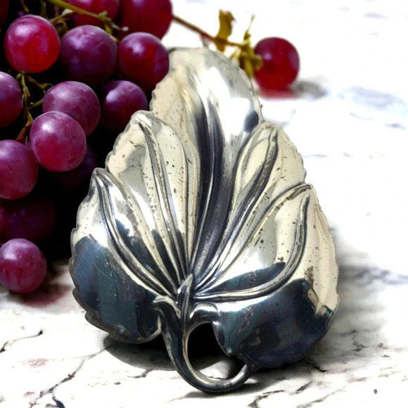 Vintage Signed Danecraft Sterling Silver 925 Leaf Brooch/Pin - Picture 3 of 7